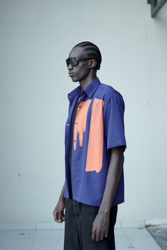 Electric Trace Relaxed Fit Shirt – Blue