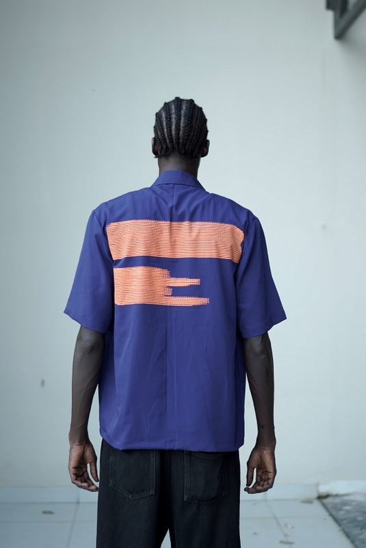 Electric Trace Relaxed Fit Shirt – Blue