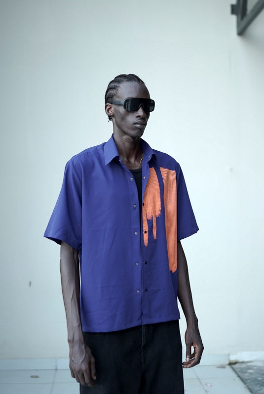 Electric Trace Relaxed Fit Shirt – Blue