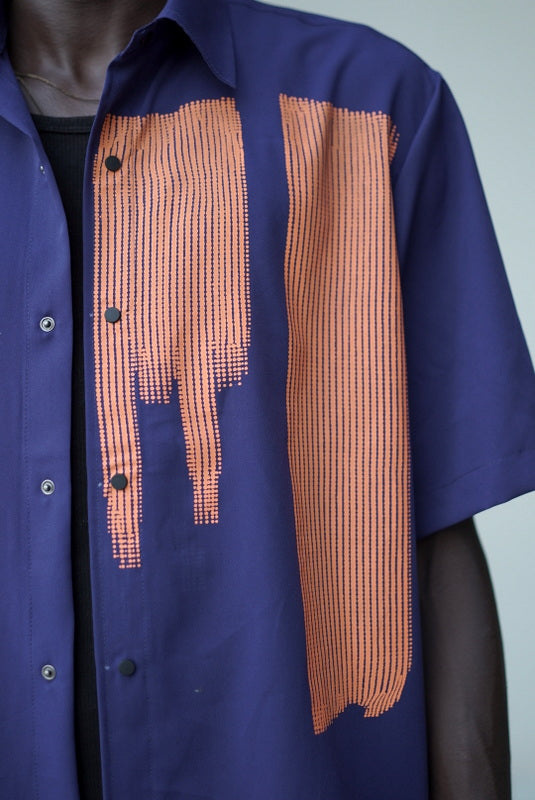 Electric Trace Relaxed Fit Shirt – Blue