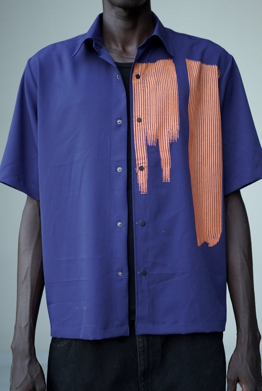 Electric Trace Relaxed Fit Shirt – Blue
