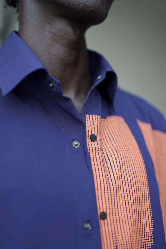Electric Trace Relaxed Fit Shirt – Blue