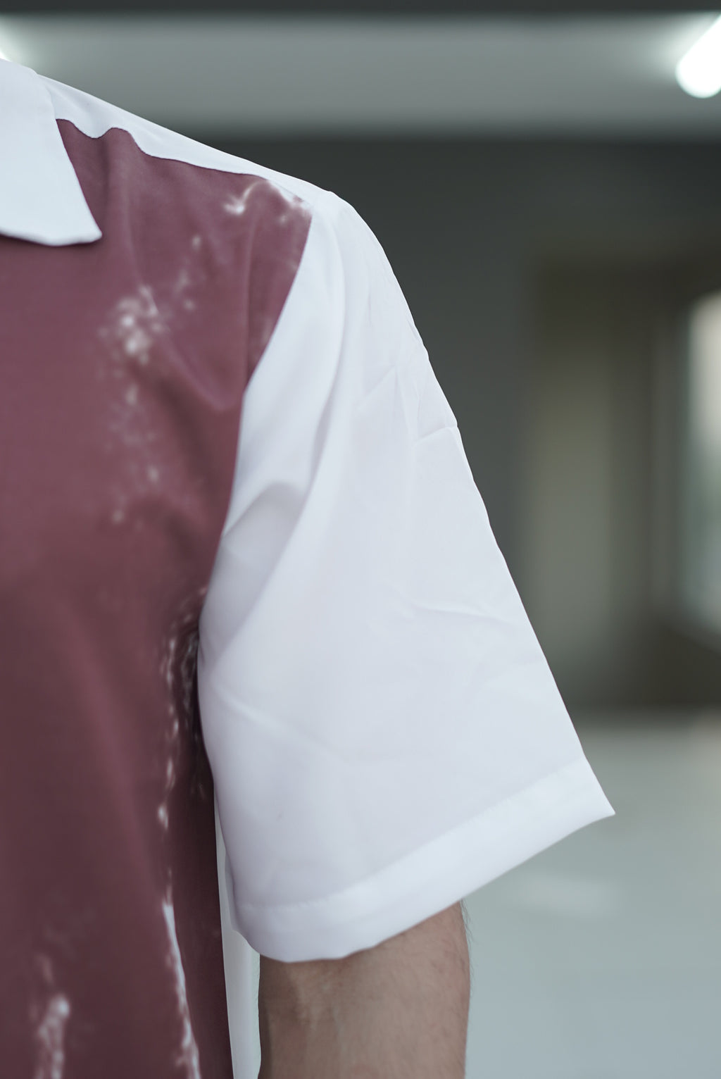 Maroon & White Full-Zipped Shirt
