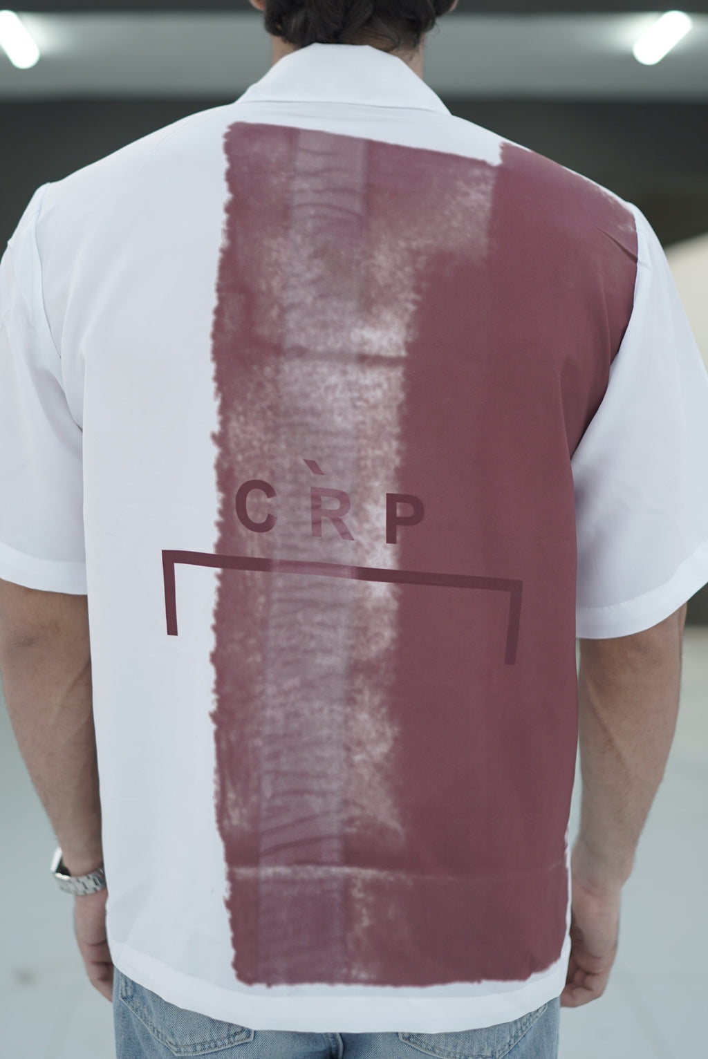 Maroon & White Full-Zipped Shirt