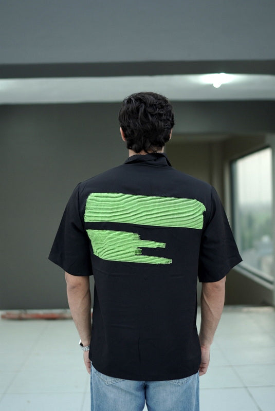 Neon Motion Statement Buttoned Shirt