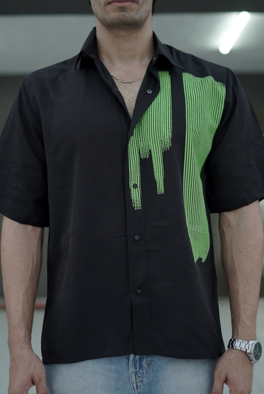 Neon Motion Statement Buttoned Shirt